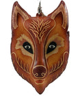 Cp3528 Handmade leather ?Wolf Coin Purse wristlet