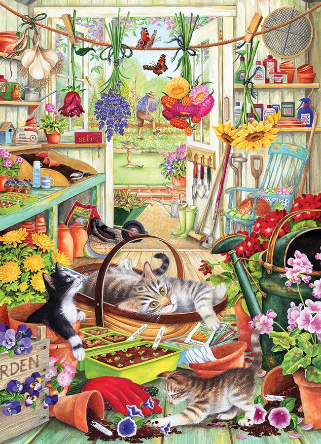 Potting Shed Cats 500-Piece Cobble Hill Puzzle