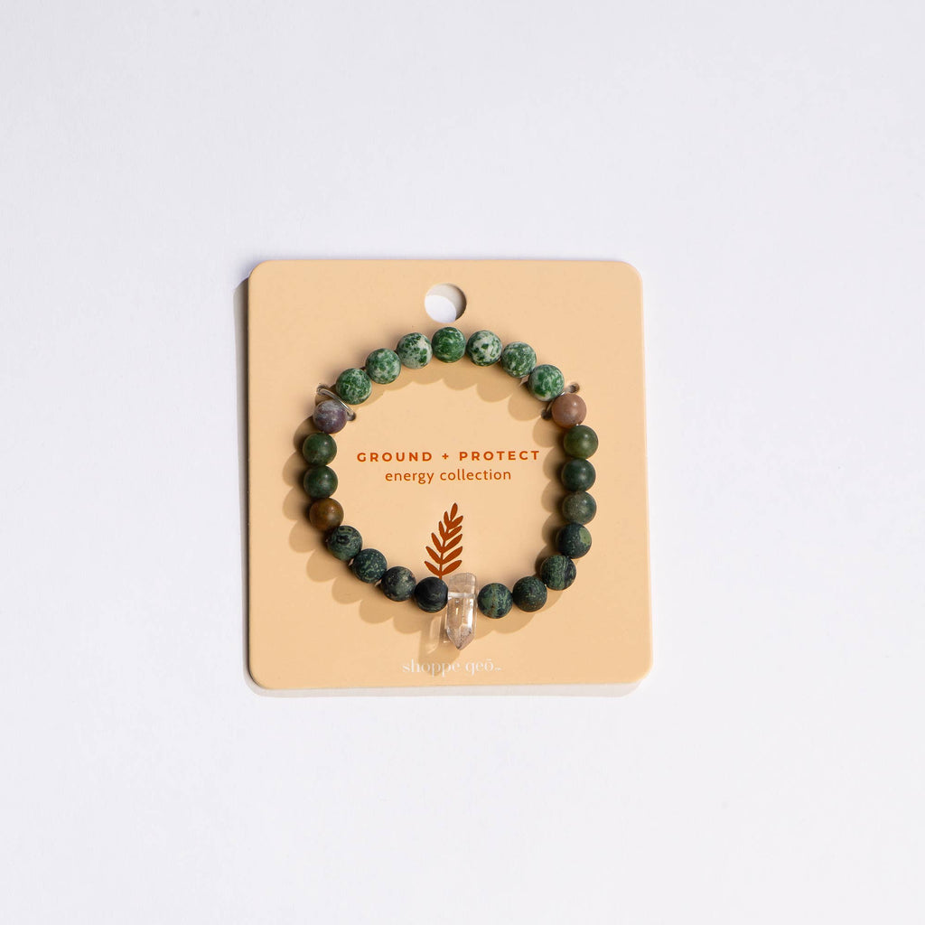 Ground + Protect Crystal Bead Gemstone Bracelet 8mm