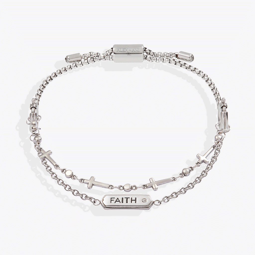 Faith Stranded™ Bracelet Set: Stainless Steel Silver