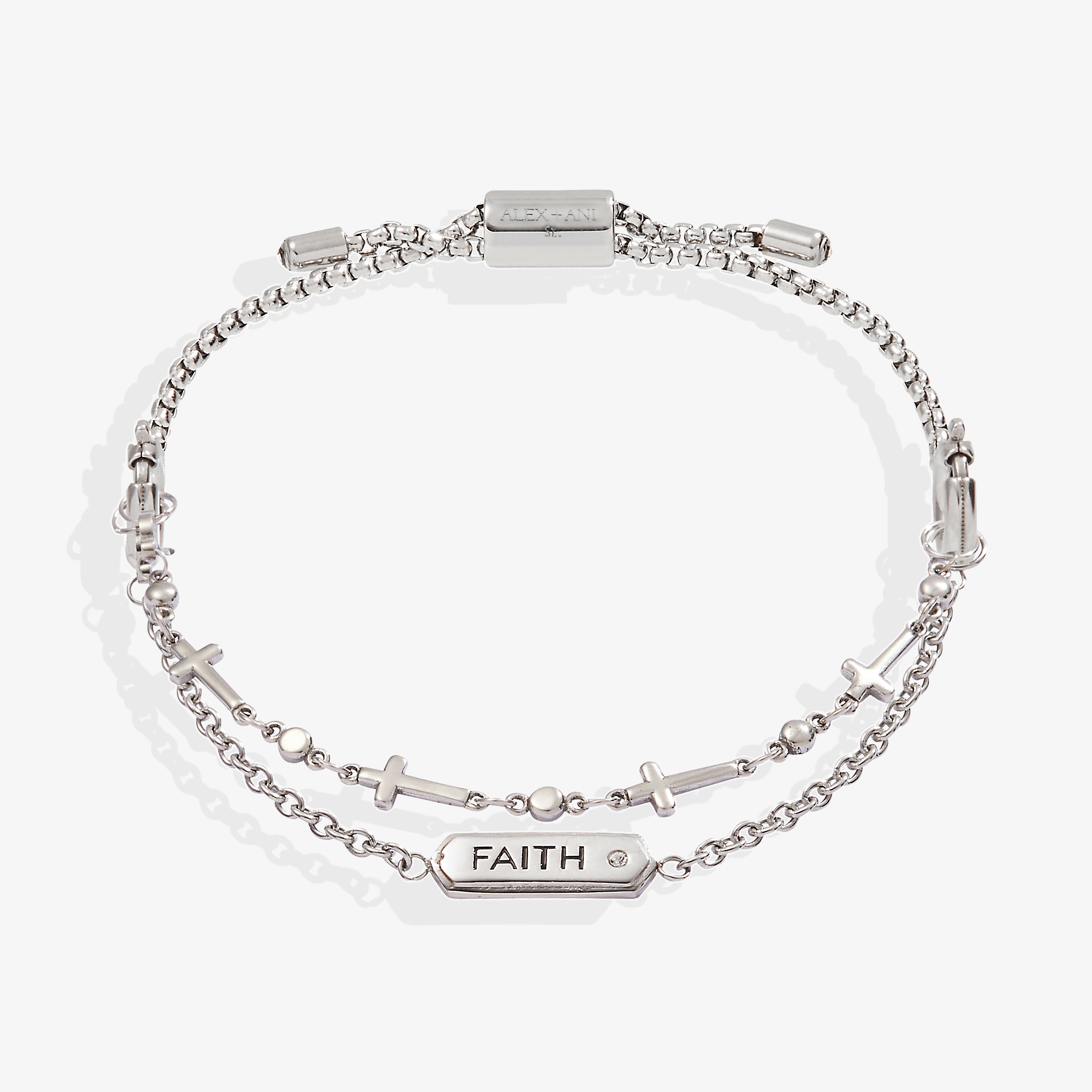 Faith Stranded™ Bracelet Set: Stainless Steel Silver