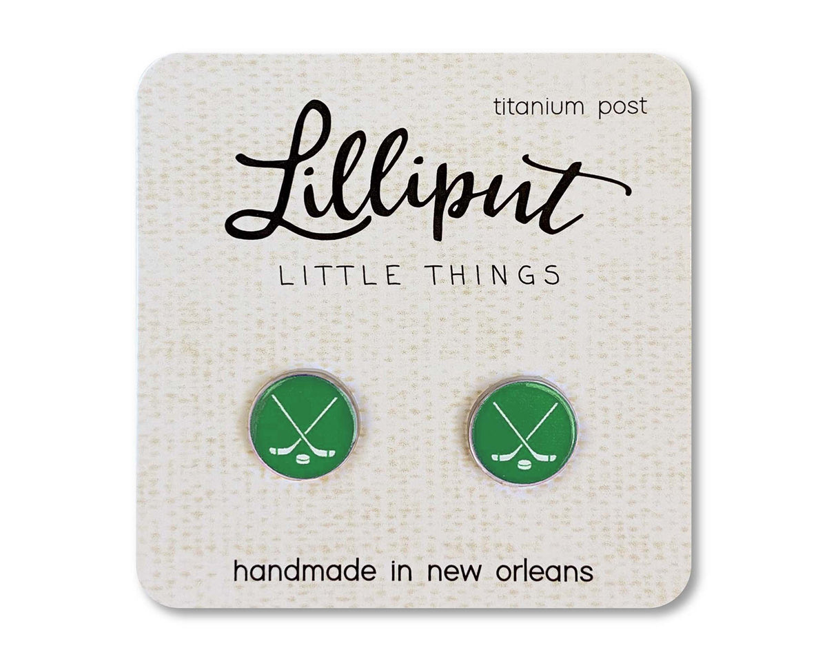 Ice Hockey Earrings - Custom Colors Available!: Red