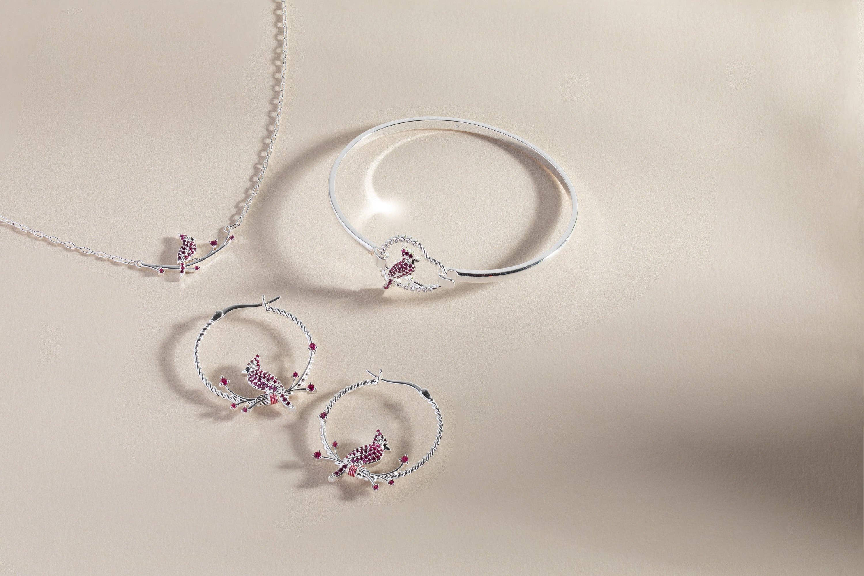 Cardinal Reversible Hoop Earrings: Silver