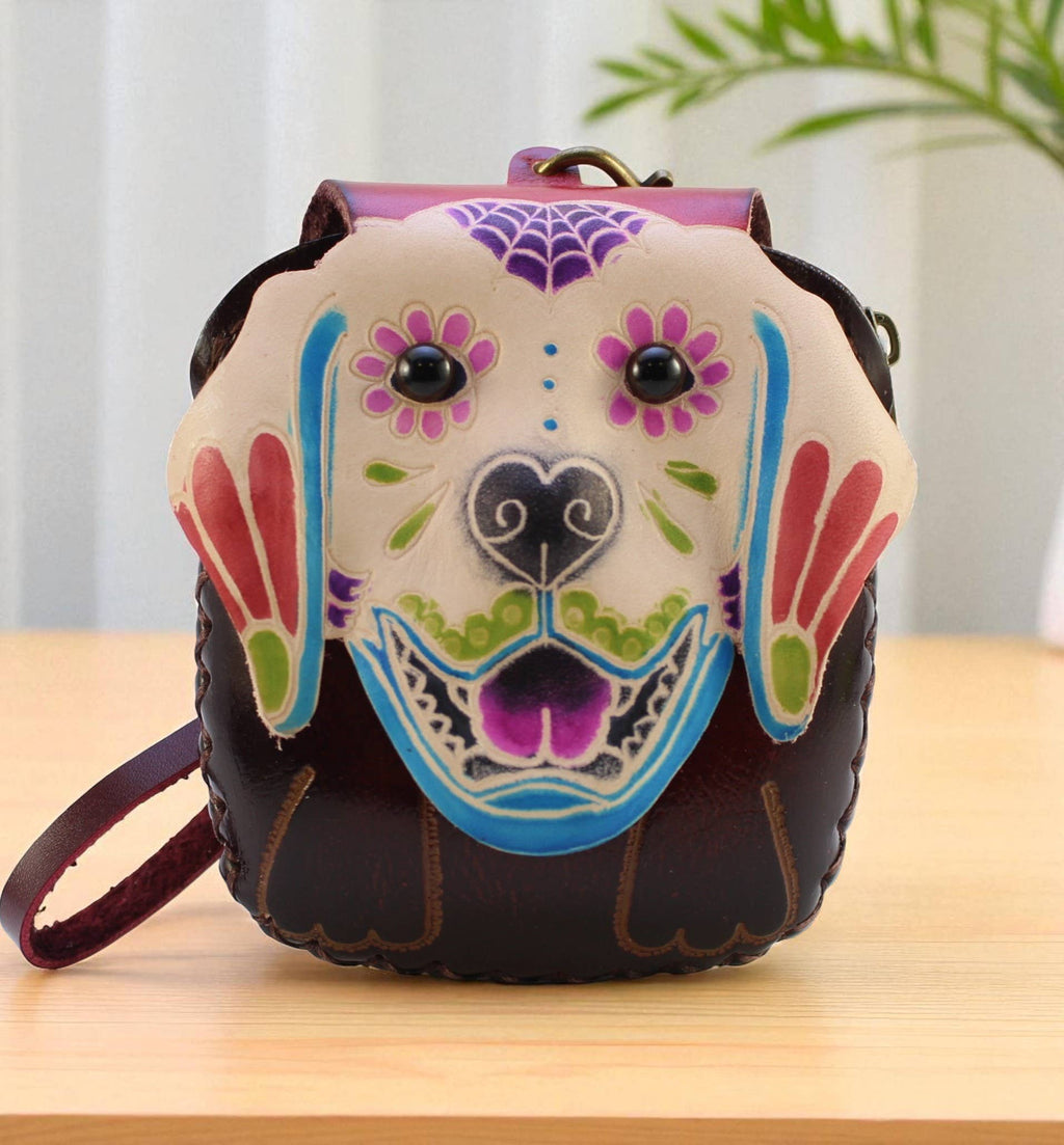 Sugar Dog Wristlet leather coin purse wallet