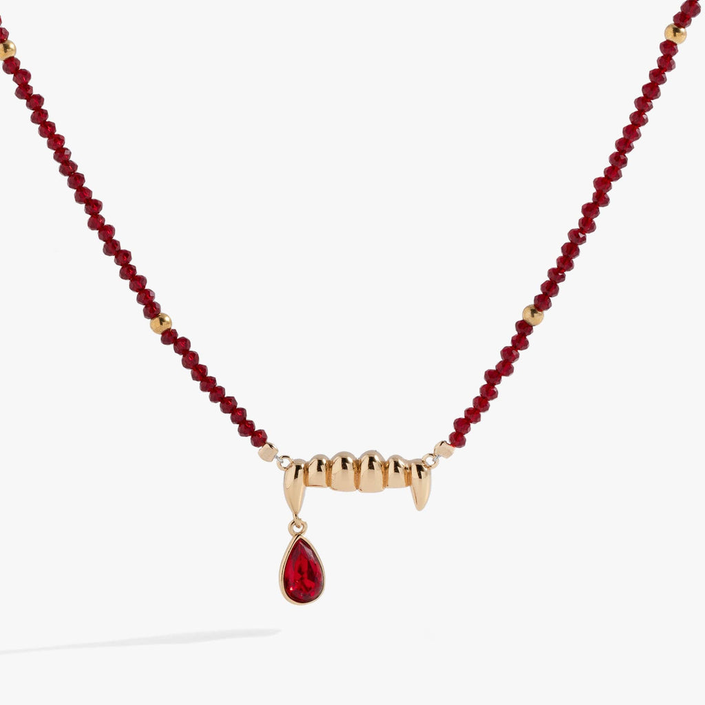 Vampire Teeth Fangs Pendant: Gold