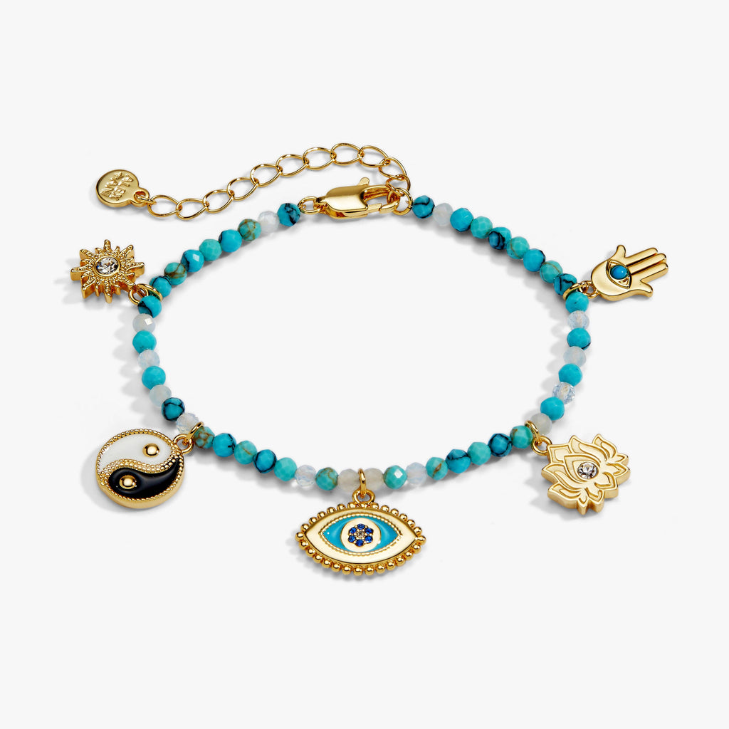 Healing Stone Charm Bracelet: Gold