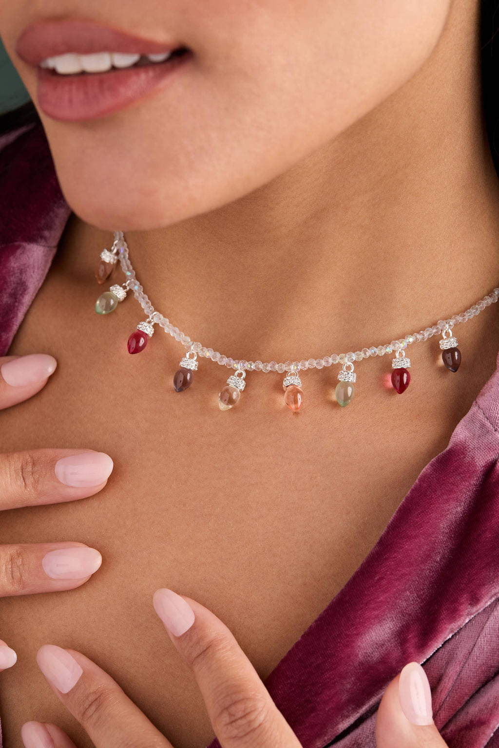 Christmas Muted Light Bulb Necklace: Silver