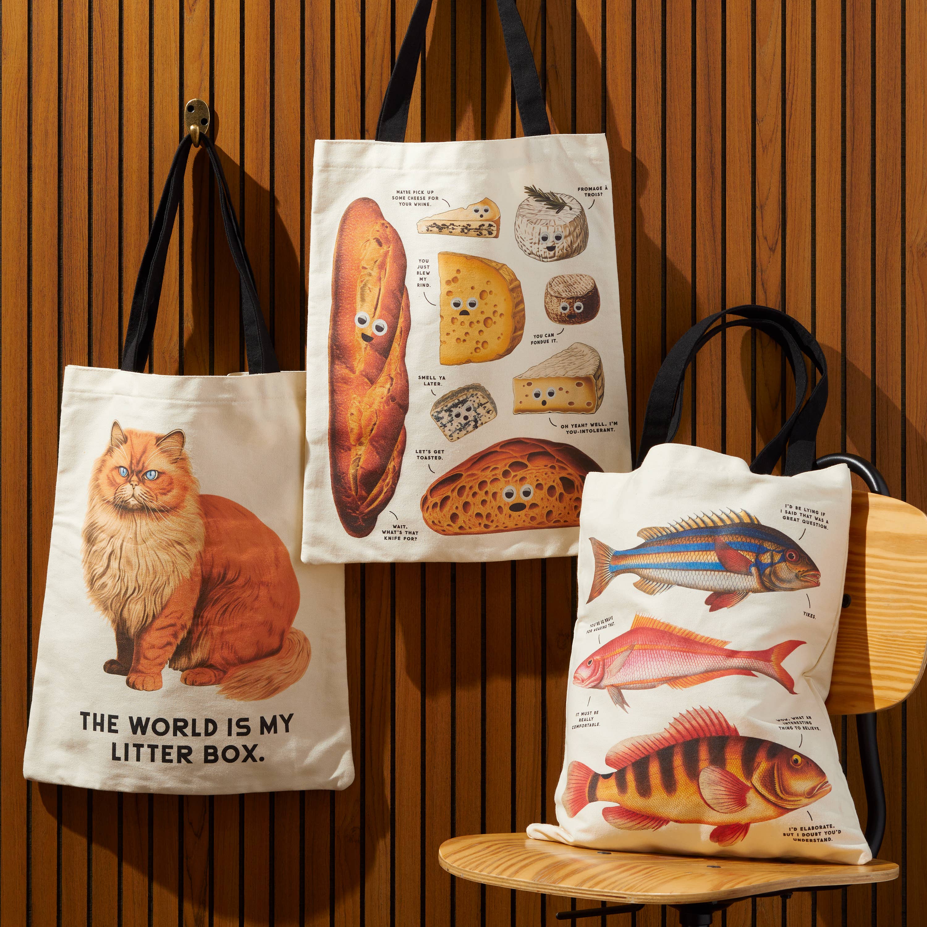 Brass Monkey Moody Cats Canvas Tote