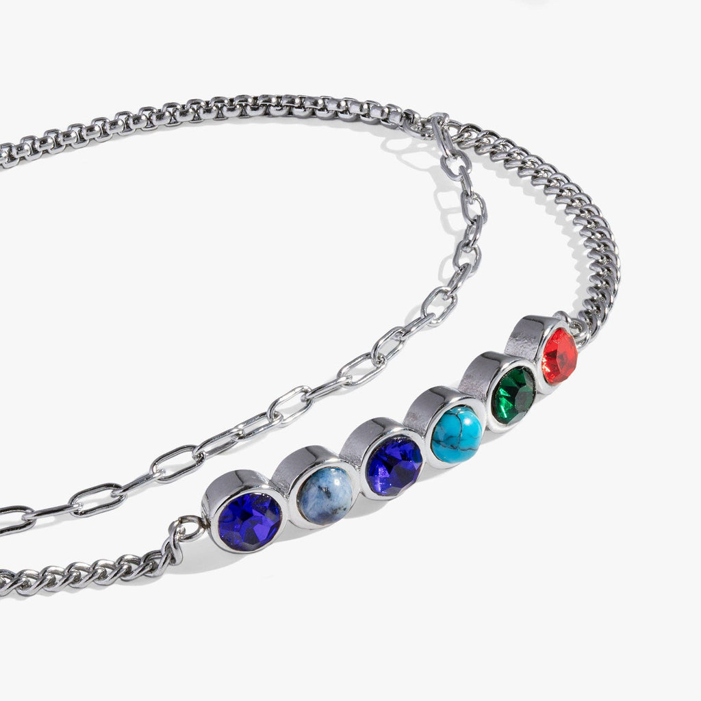 Sister Hidden Message Acrostic Bolo Bracelet: Stainless Steel Silver