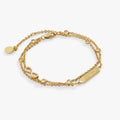 Sister Infinity Chain Double Strand Bracelet: Gold