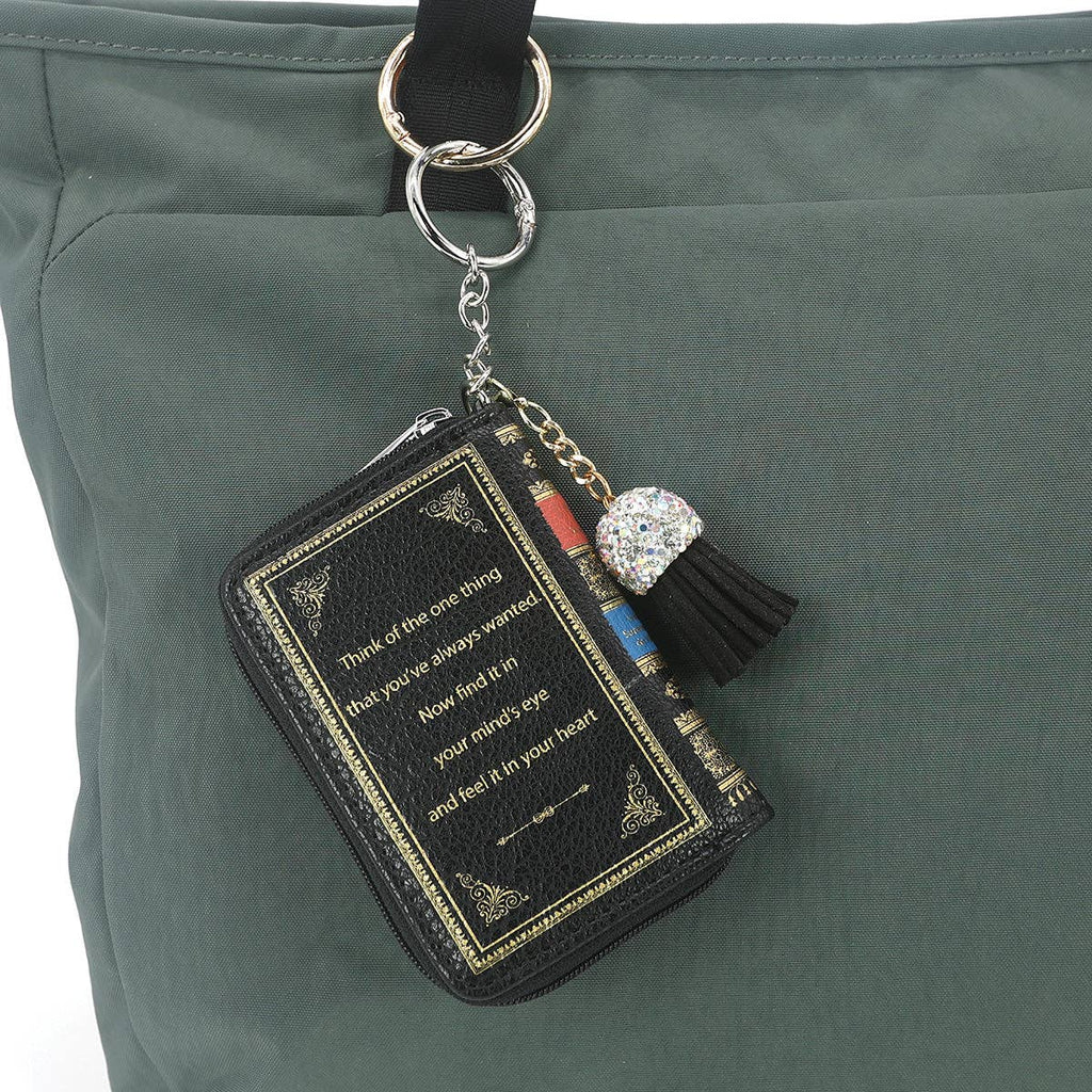 BEAUTY AND THE BEAST BOOK BAG CHARM COIN PURSE IN VINYL