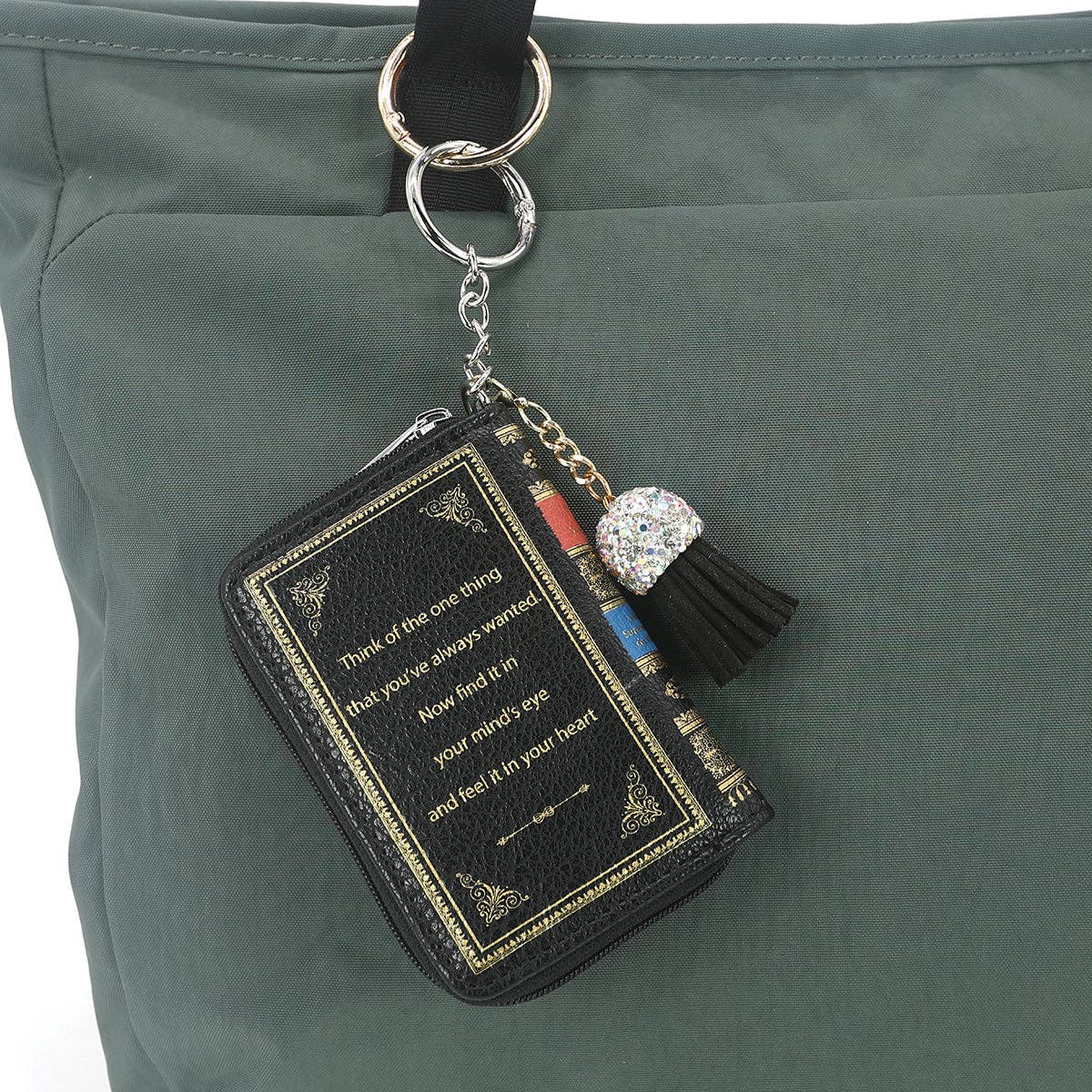 BEAUTY AND THE BEAST BOOK BAG CHARM COIN PURSE IN VINYL