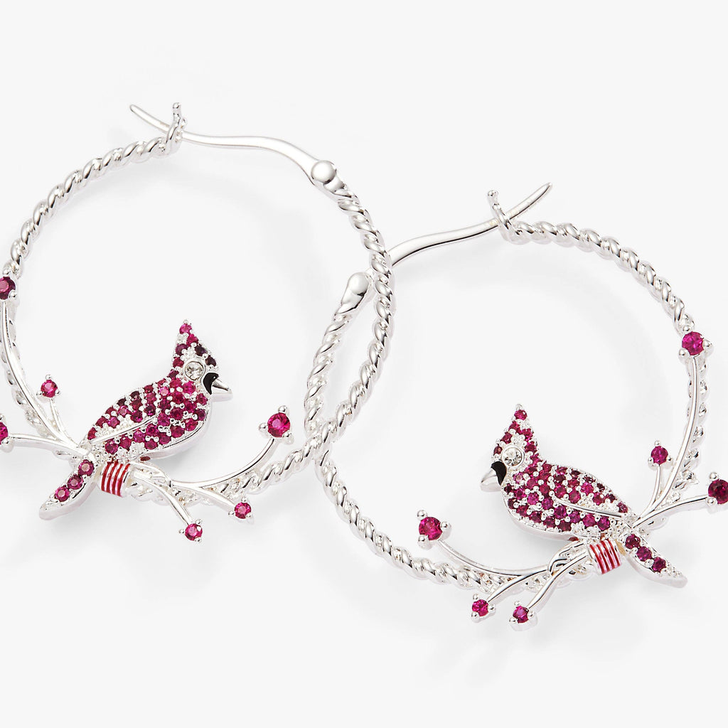 Cardinal Reversible Hoop Earrings: Silver