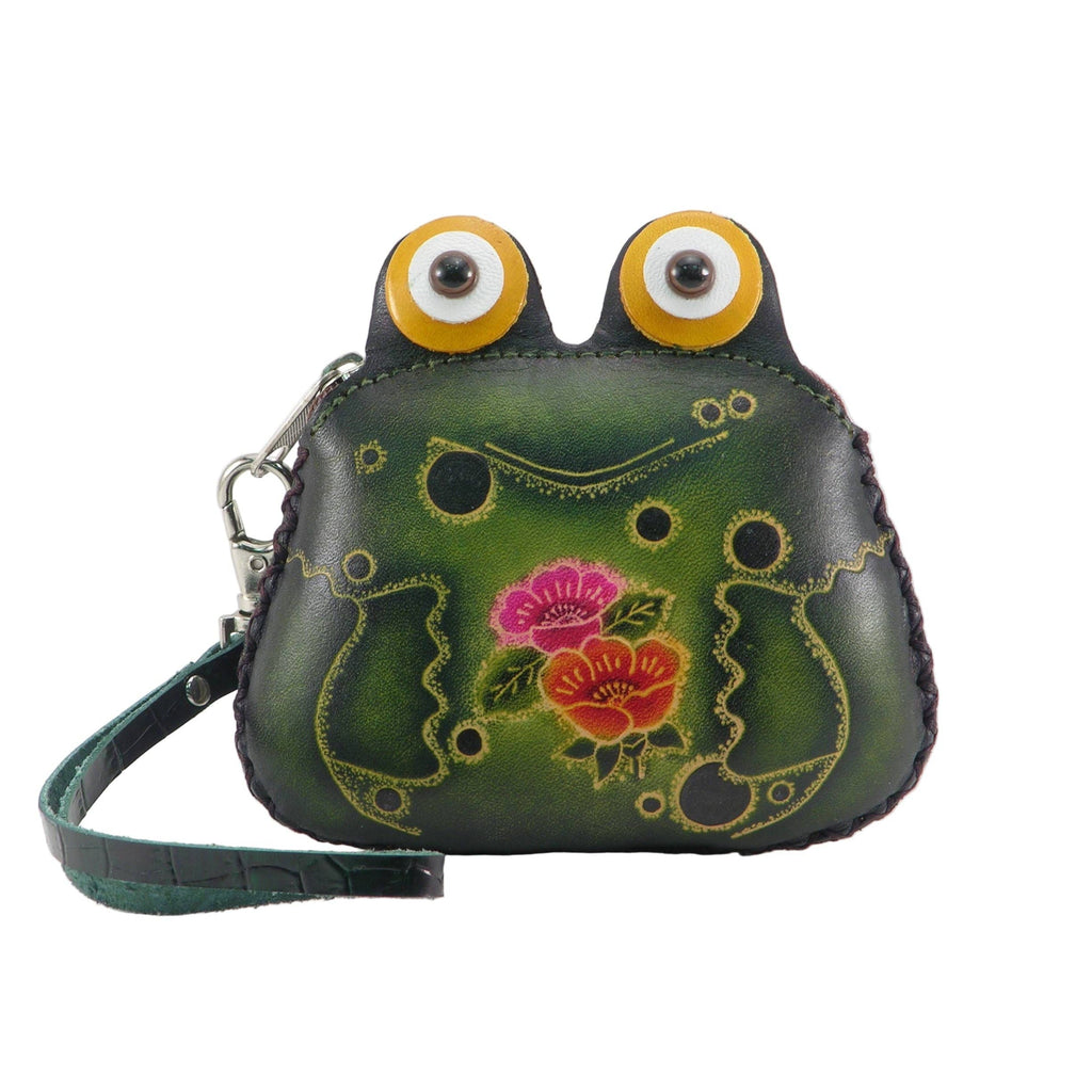 Frog Wristlet - E394 leather  coin purse wallet