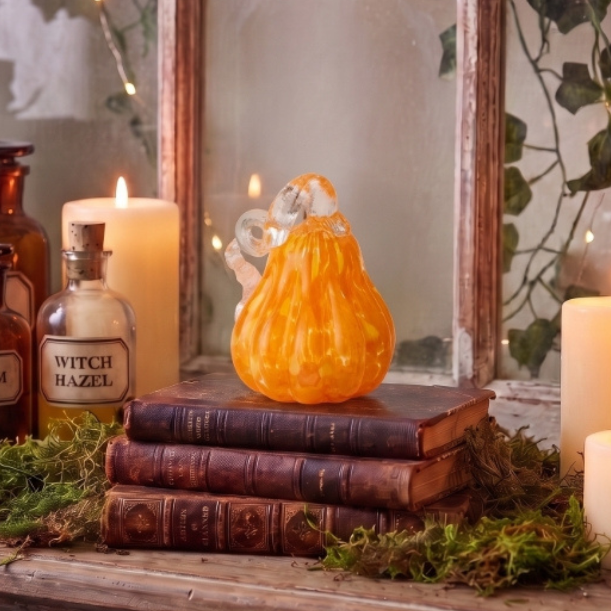 Light Orange & Yellow Glass Gourd - 4"
