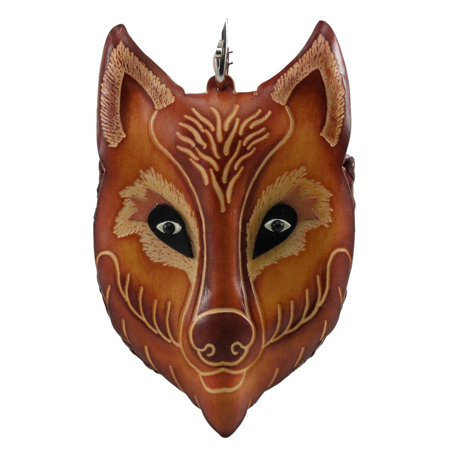 Cp3528 Handmade leather ?Wolf Coin Purse wristlet