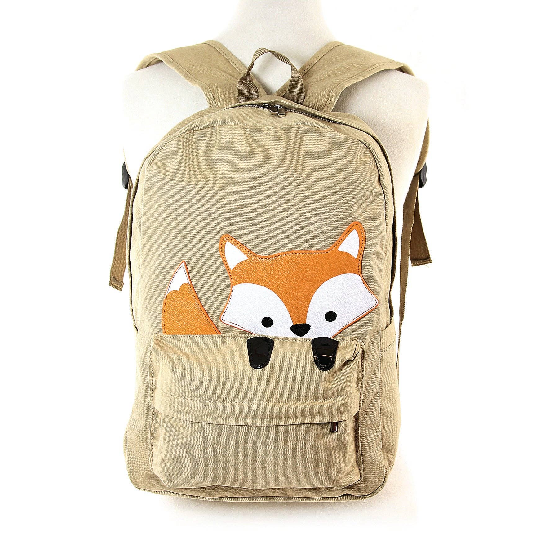 Peeking Baby Fox Canvas Backpack
