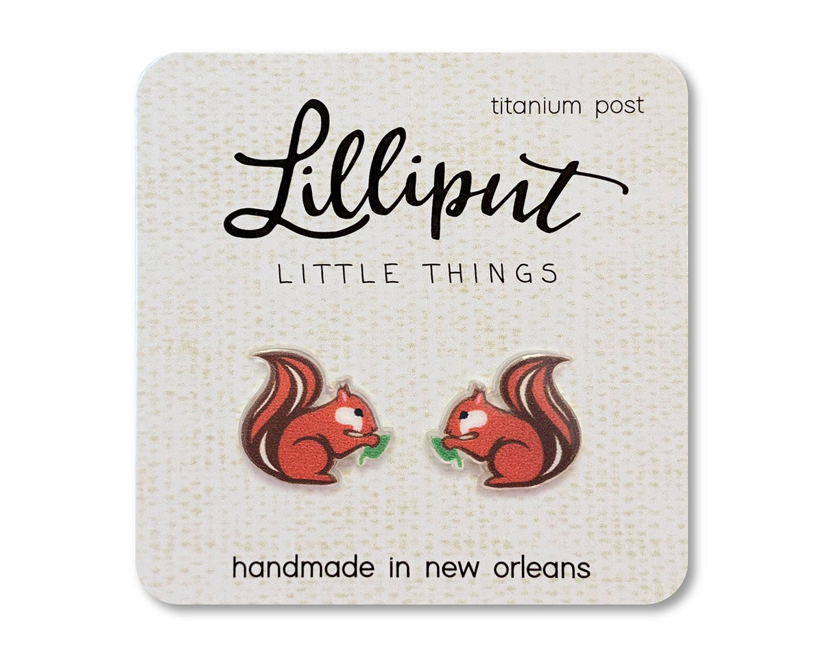 Red Squirrel Earrings // Fall Earrings
