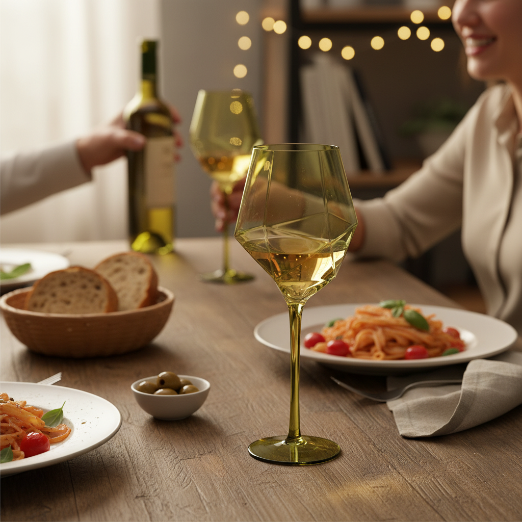 Vikko Decor - Sparkle, Green, Wine Glass, 22 Oz