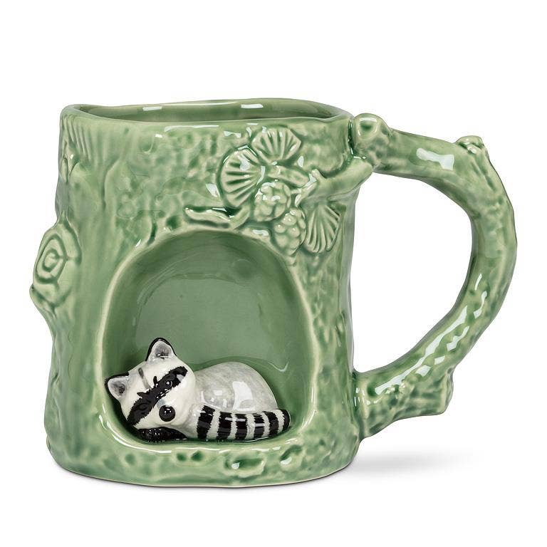 Tree Look Mug with Raccoon-4"H(12oz)
