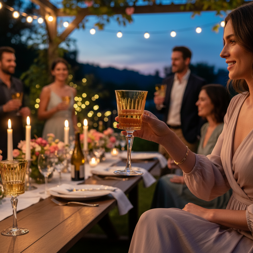 Vikko Décor - Timeless, 8oz Wine Glass, Amber