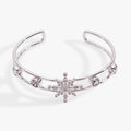 Crystal Snowflake Cuff Bracelet: Silver