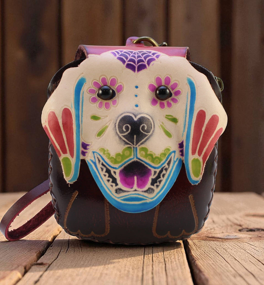 Sugar Dog Wristlet leather coin purse wallet