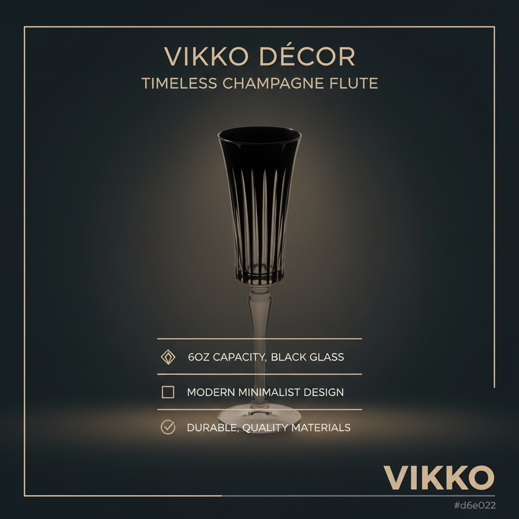 Vikko Timeless, 6oz Champagne Glass, Black