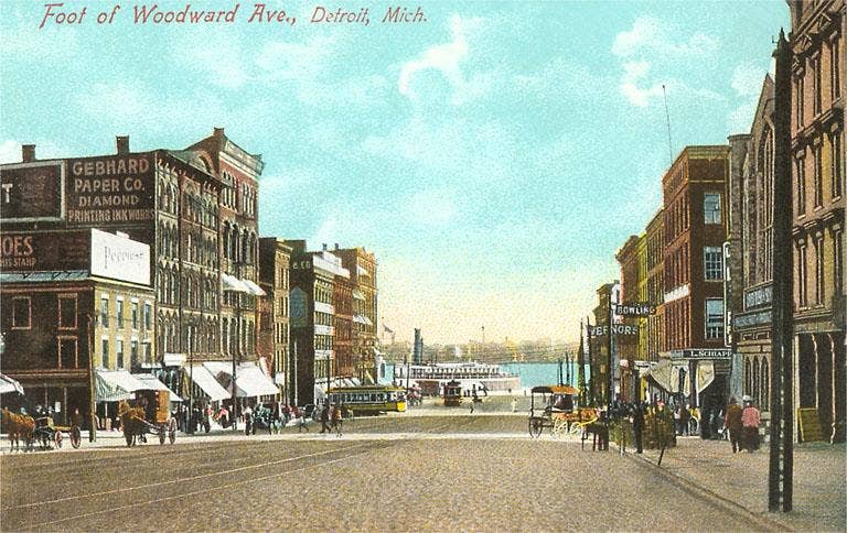 Greeting Card MI-291 Woodward Avenue, Detroit
