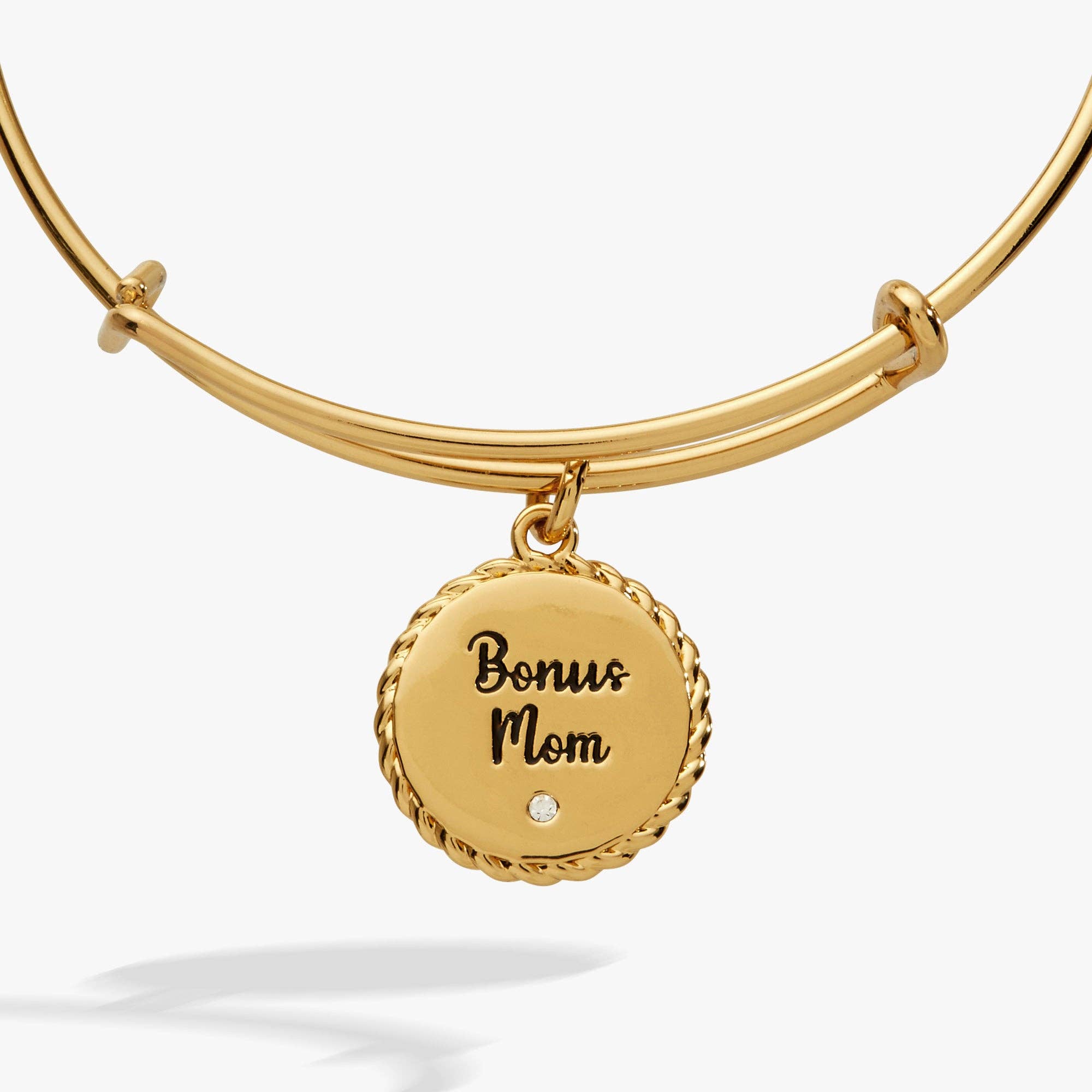 Bonus Mom 'Family Isn't Only Blessed By Name' Charm Bangle: Gold