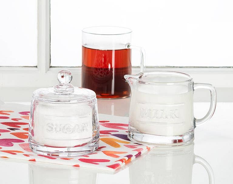 Classic Text Sugar Pot with Lid-4"H (10oz)