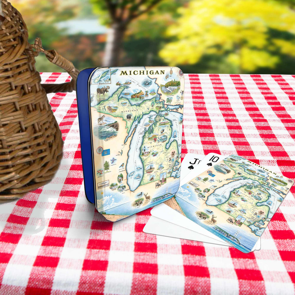 Michigan State Map Playing Cards