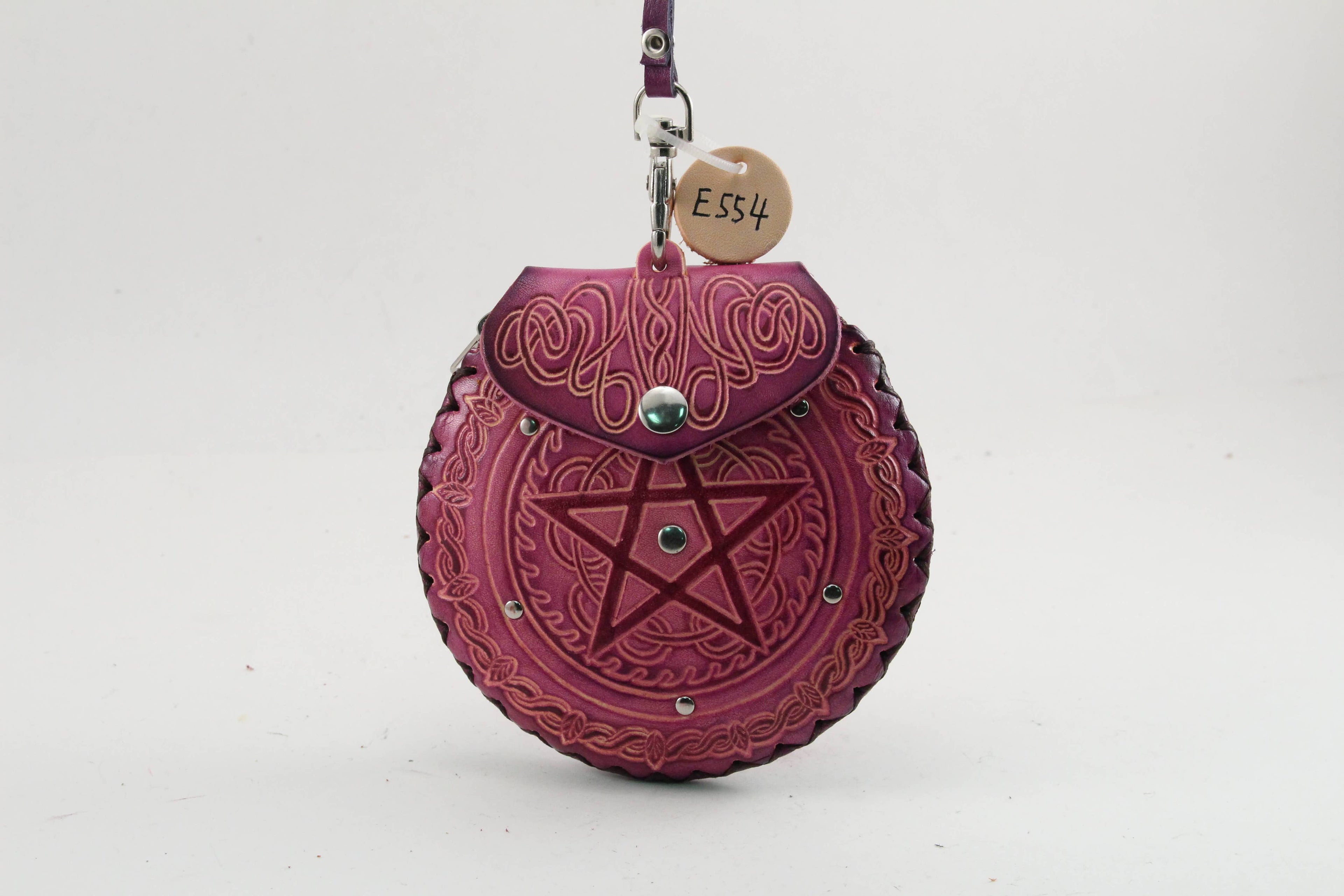 Handmade Leather Pentagram Wristlet E554