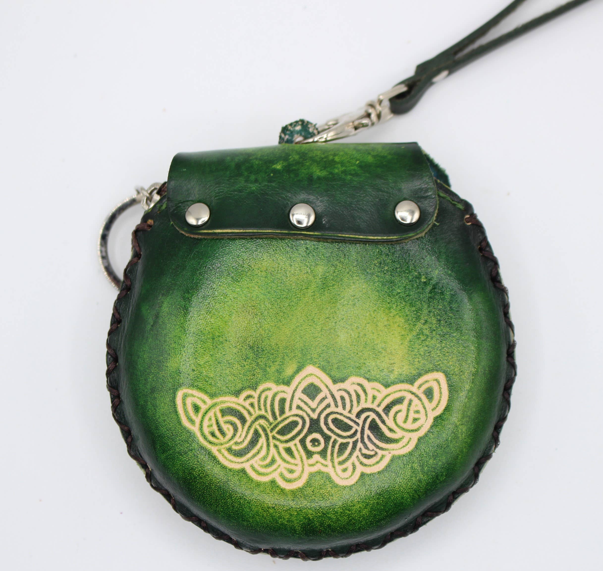 Tree of Life Wristlet leather coin purse: Blue