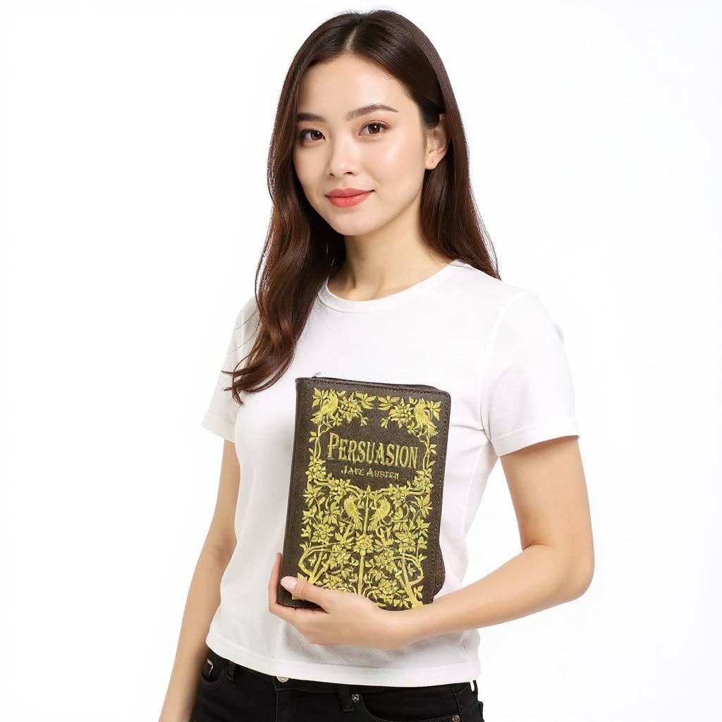 Pride and Prejudice Floral Book Clutch Bag