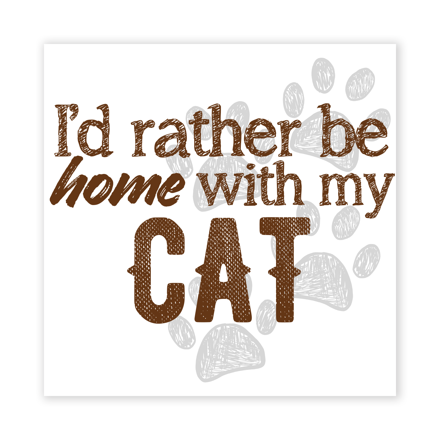 Home With My Cat Sticker