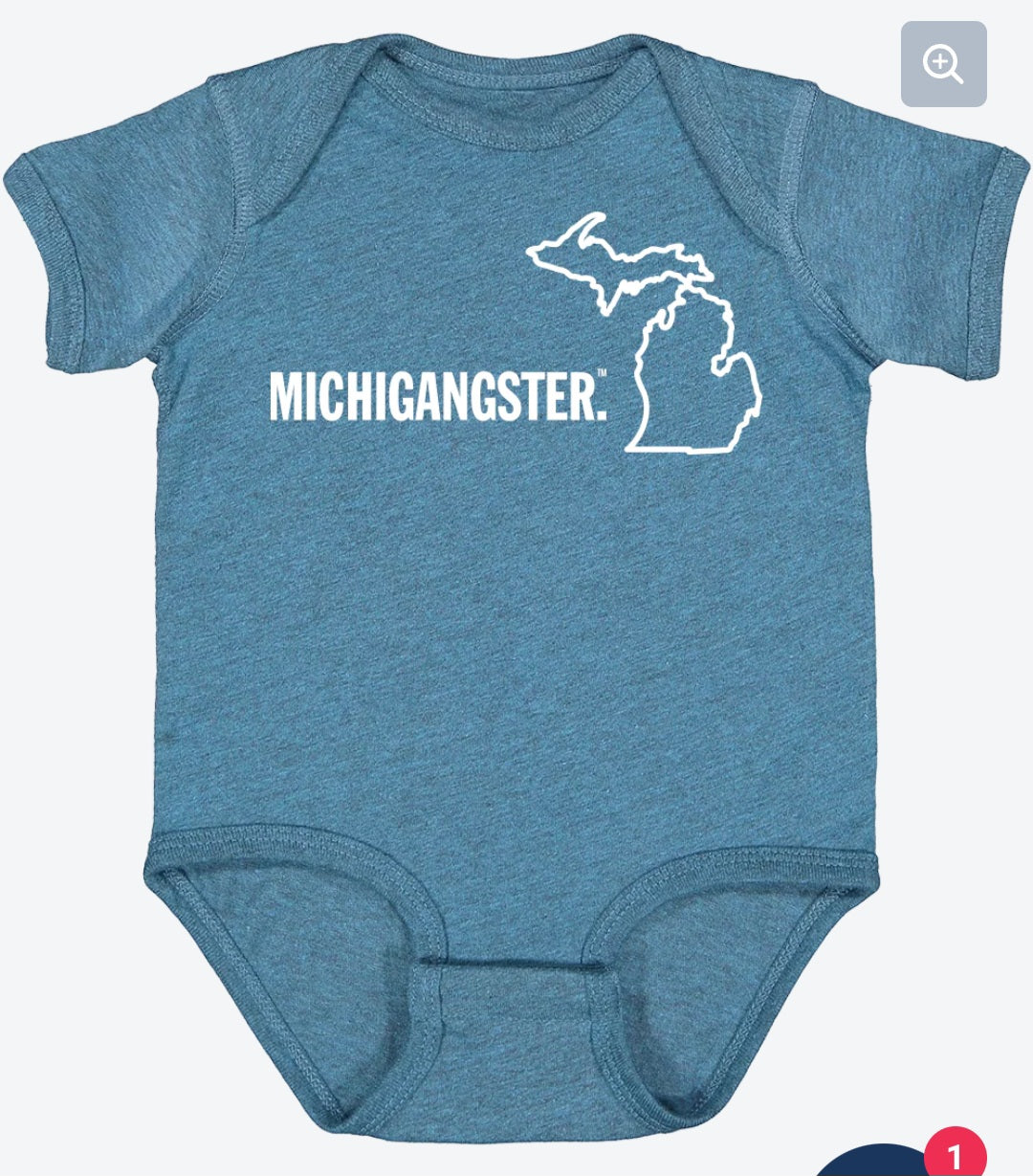 Onesie Heather Marine Blue 6mo-12mo