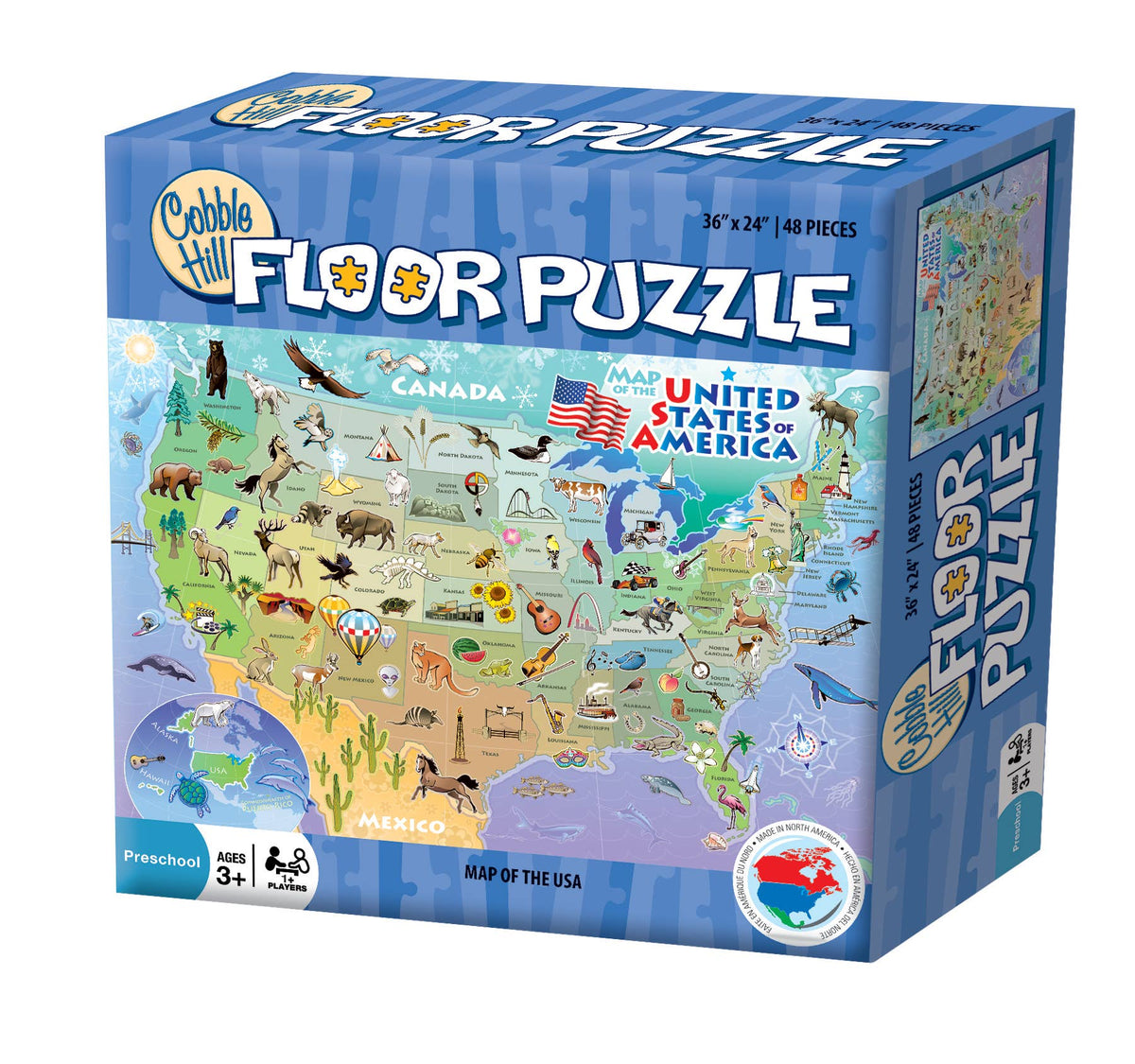 Map of the USA 48 Piece Cobble Hill Floor Puzzle