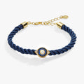 Evil Eye Adjustable Cord Bracelet: Gold