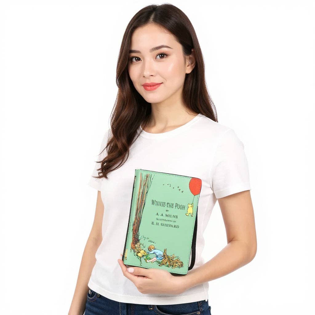 Winnie the Pooh Book Clutch Bag in Vinyl: GREEN