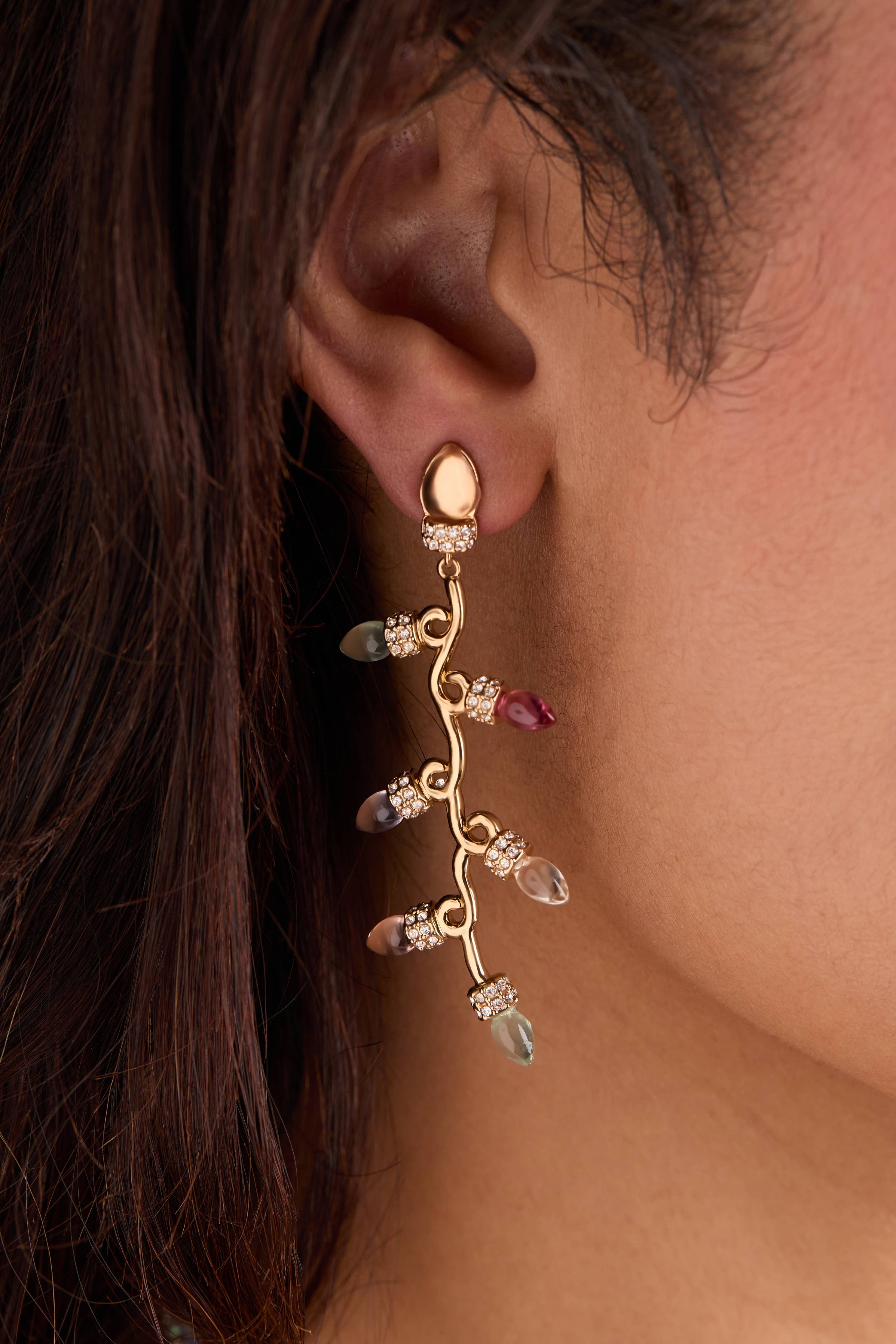 Christmas Muted Light Bulb Earrings: Silver