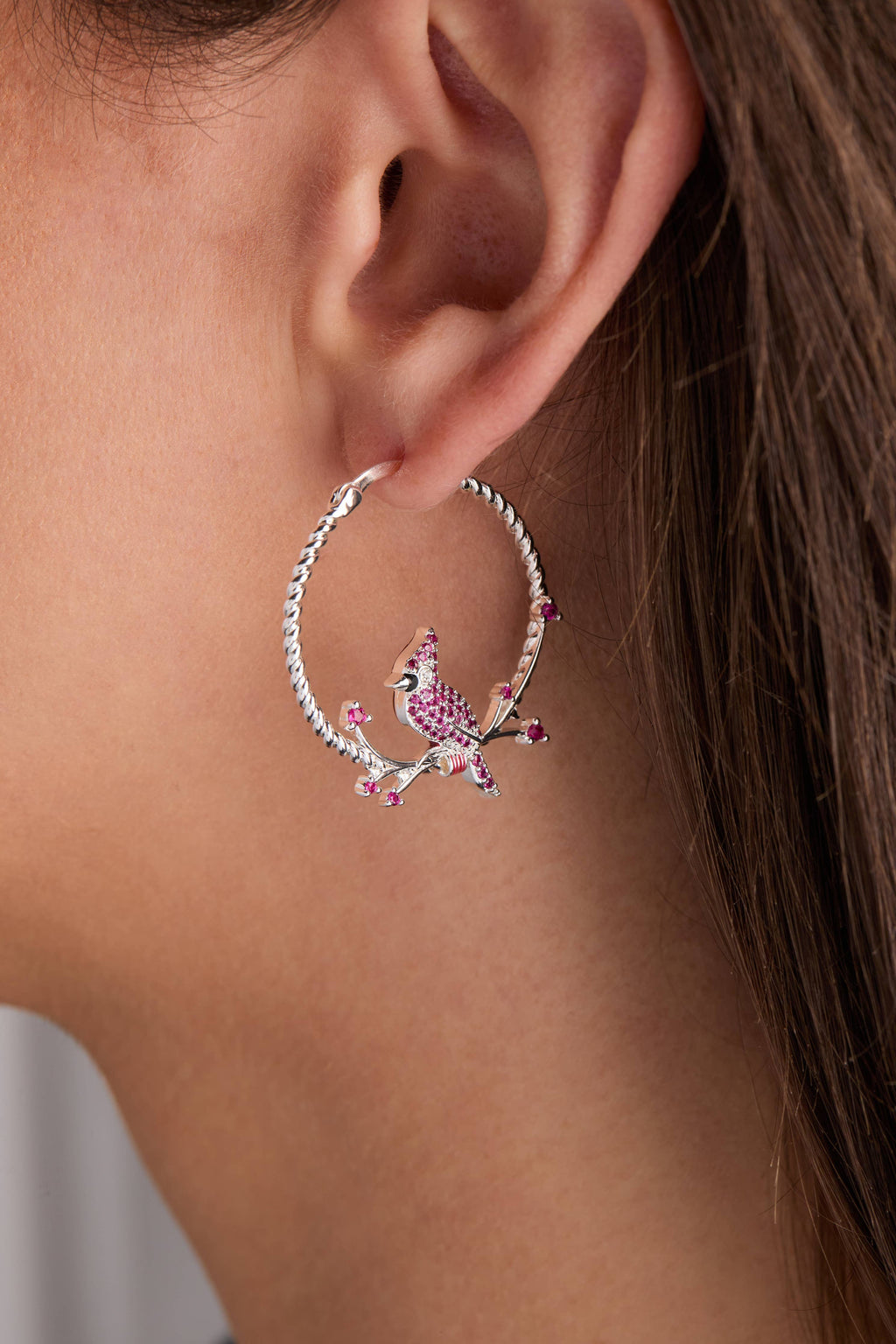 Cardinal Reversible Hoop Earrings: Silver