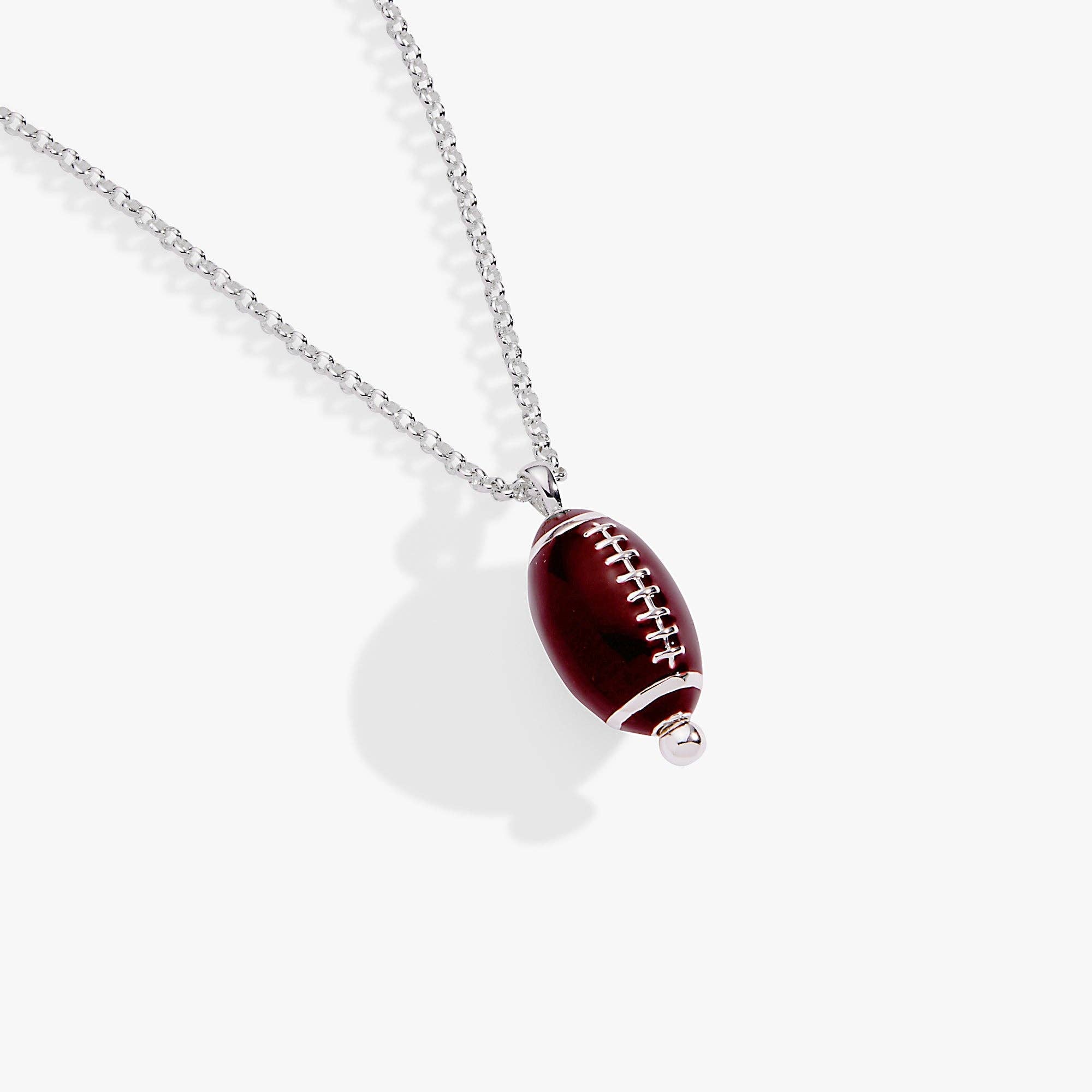 Football Spinner Pendant: Silver