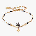 Celestial Cat Linear Bracelet: Two Tone