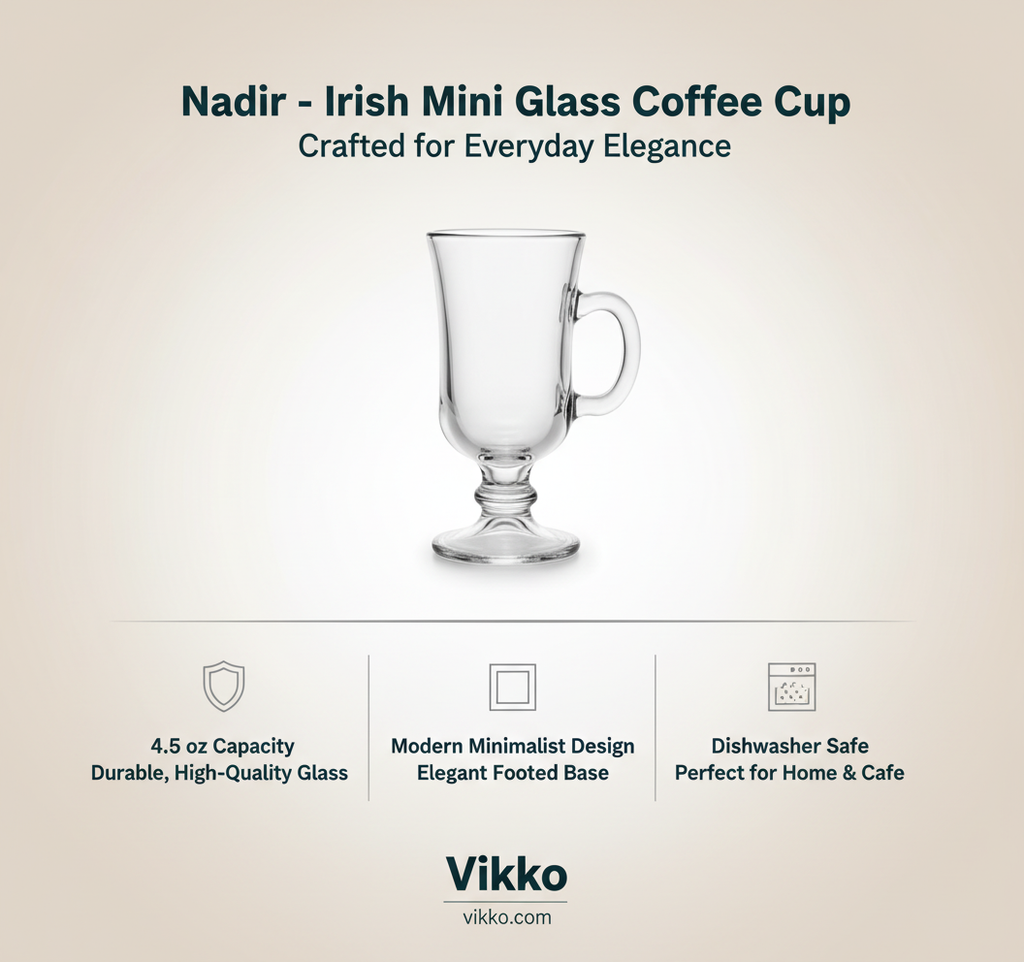 Nadir - Irish, Mini Glass Coffee Cup. 4.5 Oz