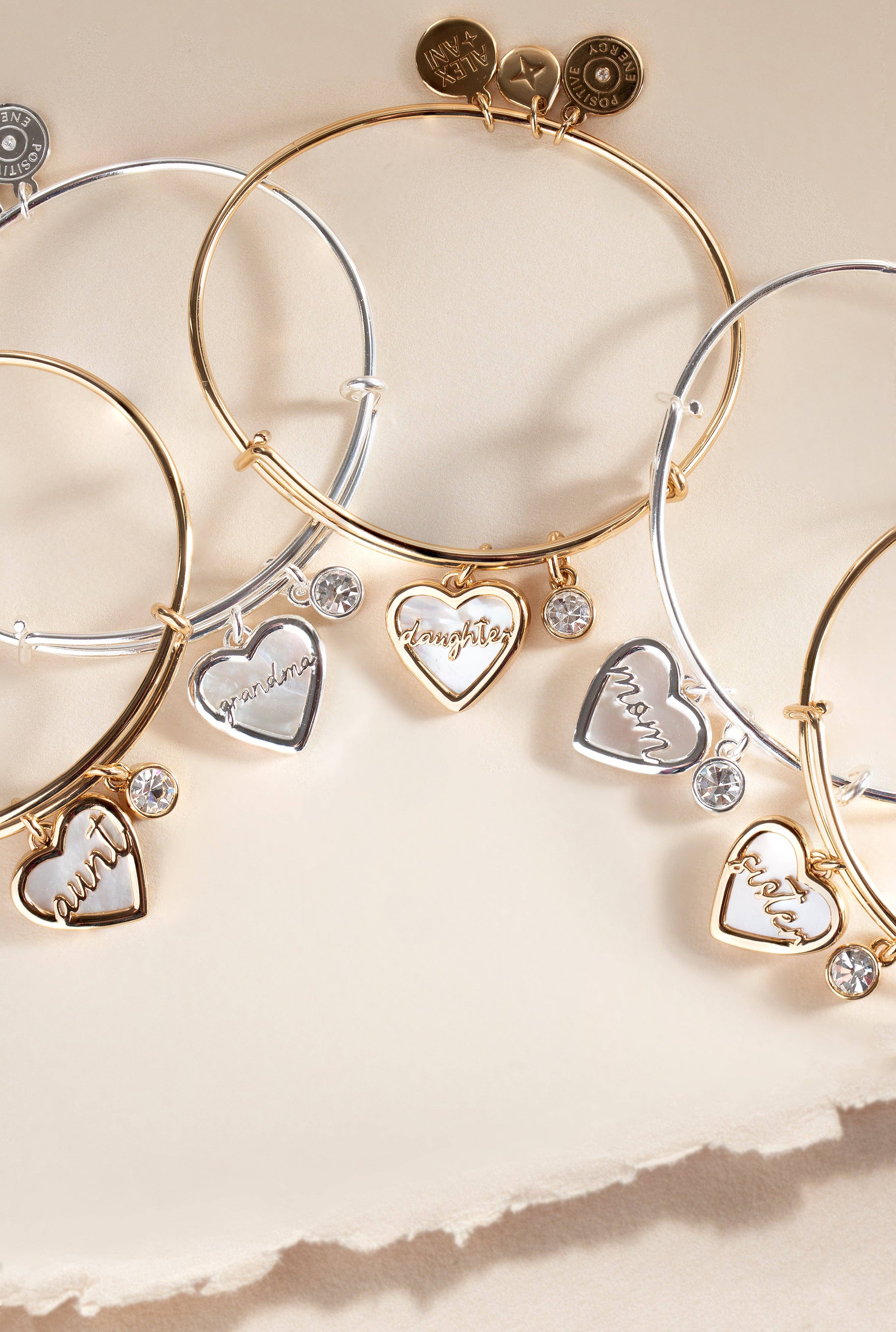 Aunt Mother of Pearl Bangle: Gold