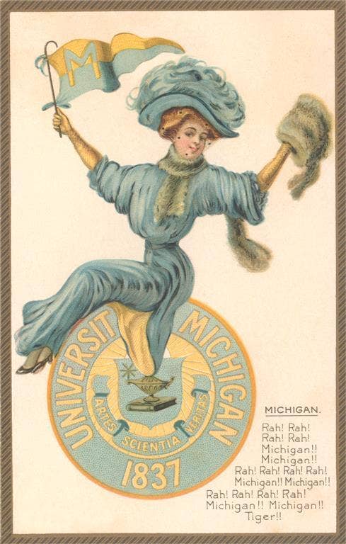 Greeting Card MI-720 University of Michigan Cheerleader, 190