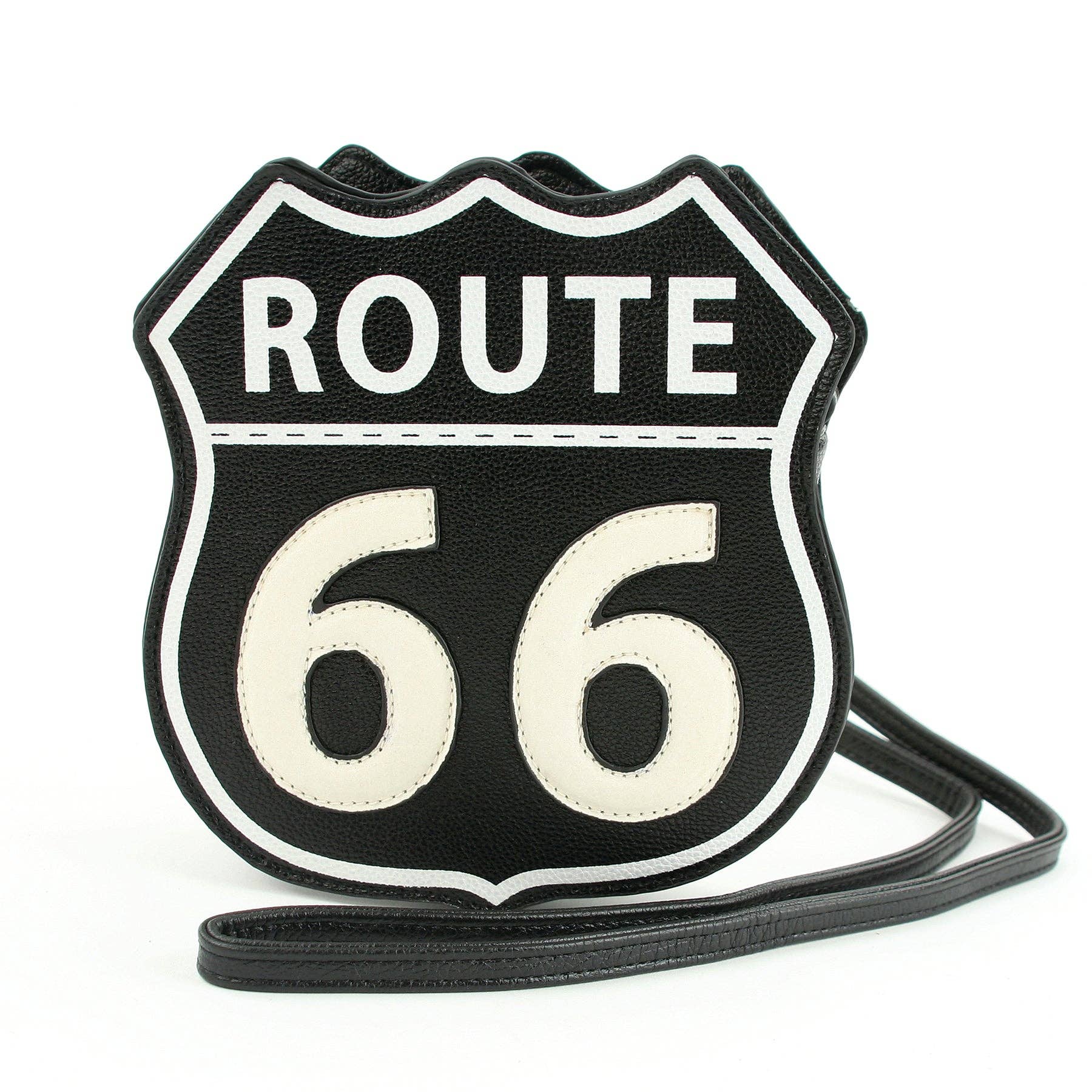 Route 66 Cross Body Bag in Vinyl Material