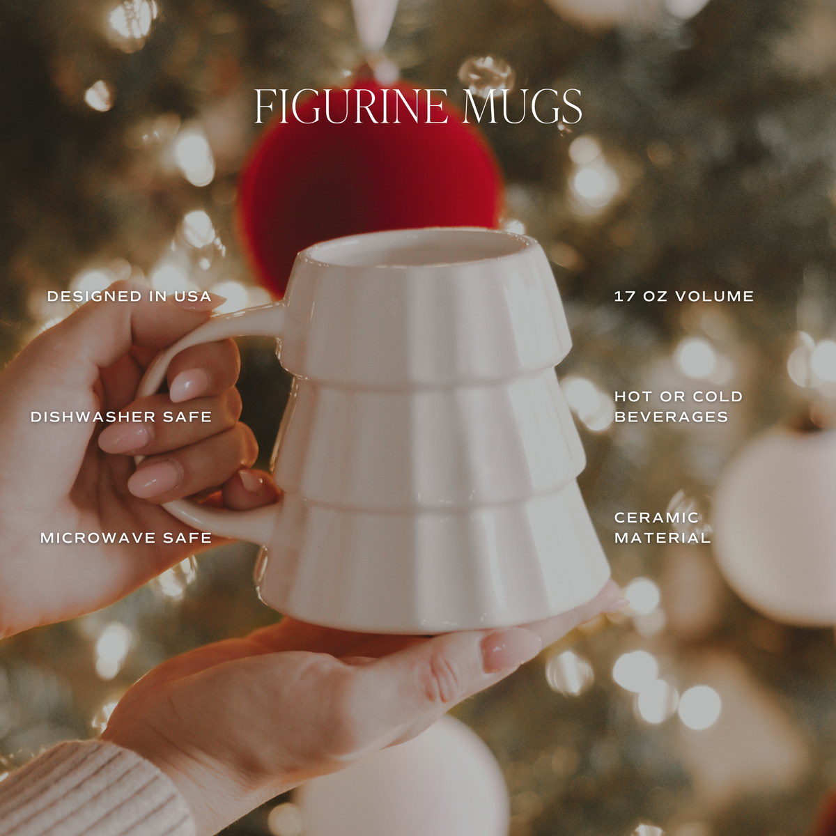 Cream Tree Coffee Mug - Christmas Decor & Gifts