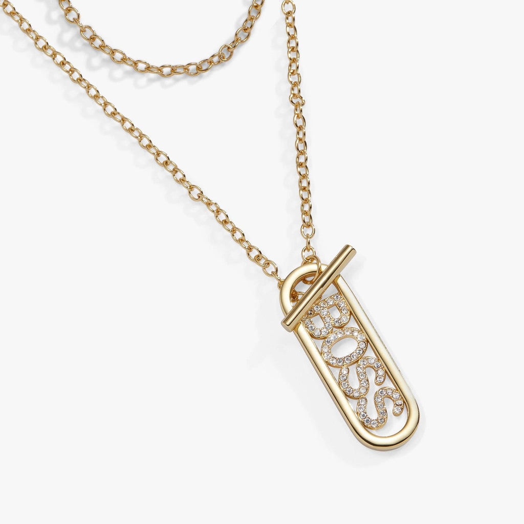 Boss Babe Convertible Toggle Necklace: Gold